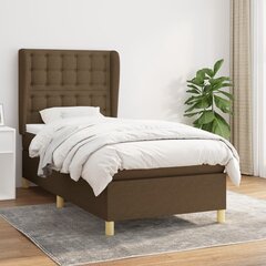 Atsperu gulta ar matraci vidaXL, 90x200 cm, tumši brūns цена и информация | Кровати | 220.lv