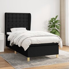 Atsperu gulta ar matraci vidaXL, 90x200 cm, melns cena un informācija | Gultas | 220.lv