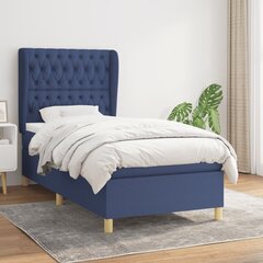 Atsperu gulta ar matraci vidaXL, 90x200 cm, zils цена и информация | Кровати | 220.lv