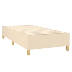 Atsperu gulta ar matraci vidaXL, 90x200 cm, krēmkrāsas cena un informācija | Gultas | 220.lv