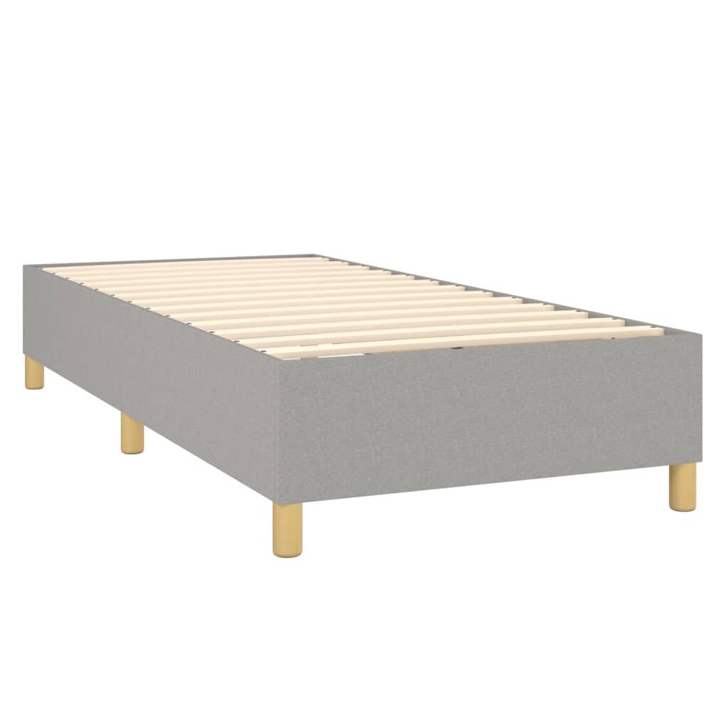 Atsperu gulta ar matraci vidaXL, 90x200 cm, gaiši pelēks cena un informācija | Gultas | 220.lv