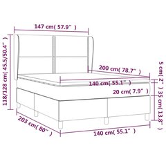 vidaXL atsperu gulta ar matraci, tumši zaļš samts, 140x200 cm cena un informācija | Gultas | 220.lv