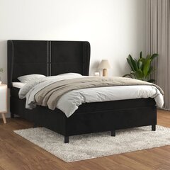 Atsperu gulta ar matraci vidaXL, 140x200 cm, melns цена и информация | Кровати | 220.lv