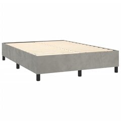 Atsperu gulta ar matraci vidaXL, 140x200 cm, gaiši pelēks cena un informācija | Gultas | 220.lv
