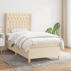 Atsperu gulta ar matraci vidaXL, 90x190 cm, krēmkrāsas цена и информация | Кровати | 220.lv