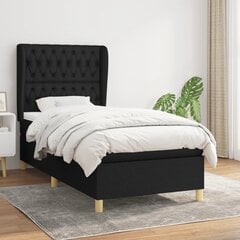 Atsperu gulta ar matraci vidaXL, 90x190 cm, melns cena un informācija | Gultas | 220.lv