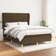 Atsperu gulta ar matraci vidaXL, 140x190 cm, tumši brūns цена и информация | Кровати | 220.lv