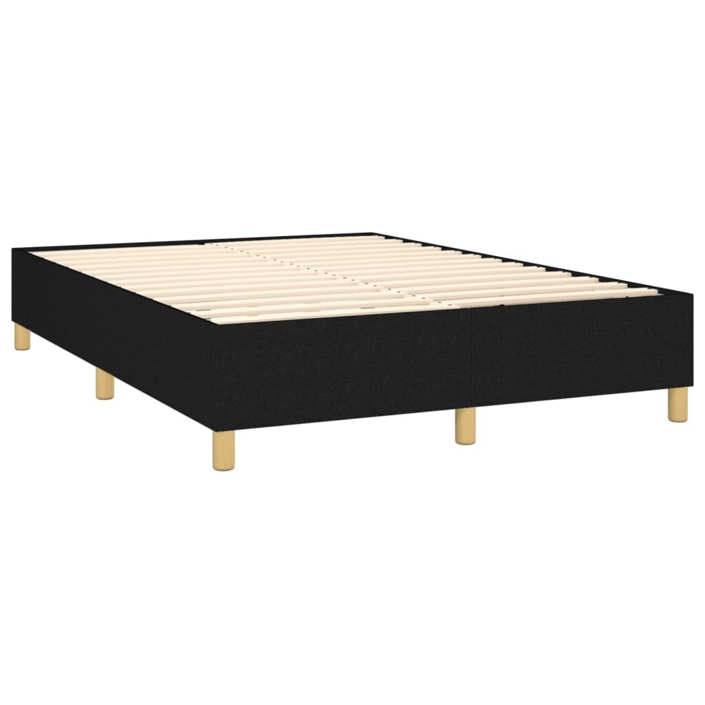 Atsperu gulta ar matraci vidaXL, 140x190 cm, melns cena un informācija | Gultas | 220.lv