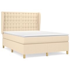 Atsperu gulta ar matraci vidaXL, 140x190 cm, krēmkrāsas цена и информация | Кровати | 220.lv