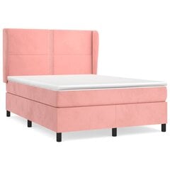 Atsperu gulta ar matraci vidaXL, 140x190 cm, rozā cena un informācija | Gultas | 220.lv