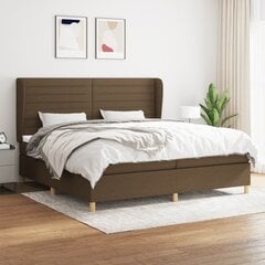 Atsperu gultas rāmis ar matraci vidaXL, 200x200 cm, tumši brūns cena un informācija | Gultas | 220.lv