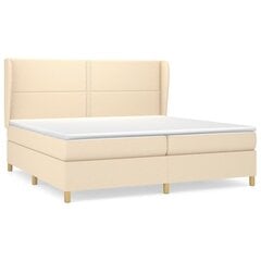 Atsperu gultas rāmis ar matraci vidaXL, 200x200 cm, krēmkrāsas cena un informācija | Gultas | 220.lv