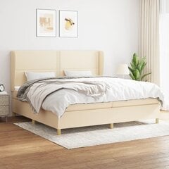 Atsperu gultas rāmis ar matraci vidaXL, 200x200 cm, krēmkrāsas цена и информация | Кровати | 220.lv