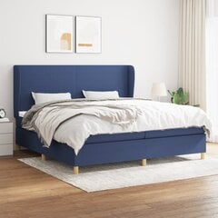 Atsperu gultas rāmis ar matraci vidaXL, 200x200 cm, zils cena un informācija | Gultas | 220.lv