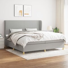 Atsperu gultas rāmis ar matraci vidaXL, 200x200 cm, gaiši pelēks цена и информация | Кровати | 220.lv