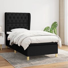 Atsperu gultas rāmis ar matraci vidaXL, 80x200 cm, melns цена и информация | Кровати | 220.lv