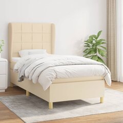 Atsperu gultas rāmis ar matraci vidaXL, 80x200 cm, krēmkrāsas cena un informācija | Gultas | 220.lv