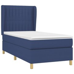 vidaXL Кровать с пружинами и матрасом, синяя, 90х200 см, ткань цена и информация | Кровати | 220.lv
