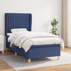 Atsperu gultas rāmis ar matraci vidaXL, 90x200 cm, zils цена и информация | Кровати | 220.lv