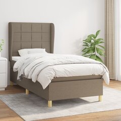 Atsperu gultas rāmis ar matraci vidaXL, 90x200 cm, pelēkbrūns цена и информация | Кровати | 220.lv