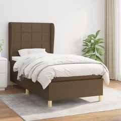 Atsperu gultas rāmis ar matraci vidaXL, 90x200 cm, tumši brūns цена и информация | Кровати | 220.lv