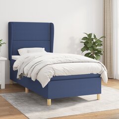 Atsperu gultas rāmis ar matraci vidaXL, 90x200 cm, zils цена и информация | Кровати | 220.lv