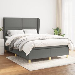 Atsperu gulta ar matraci vidaXL, 140x190 cm, tumši pelēks цена и информация | Кровати | 220.lv
