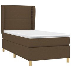 Atsperu gulta ar matraci vidaXL, 100x200 cm, tumši brūns cena un informācija | Gultas | 220.lv