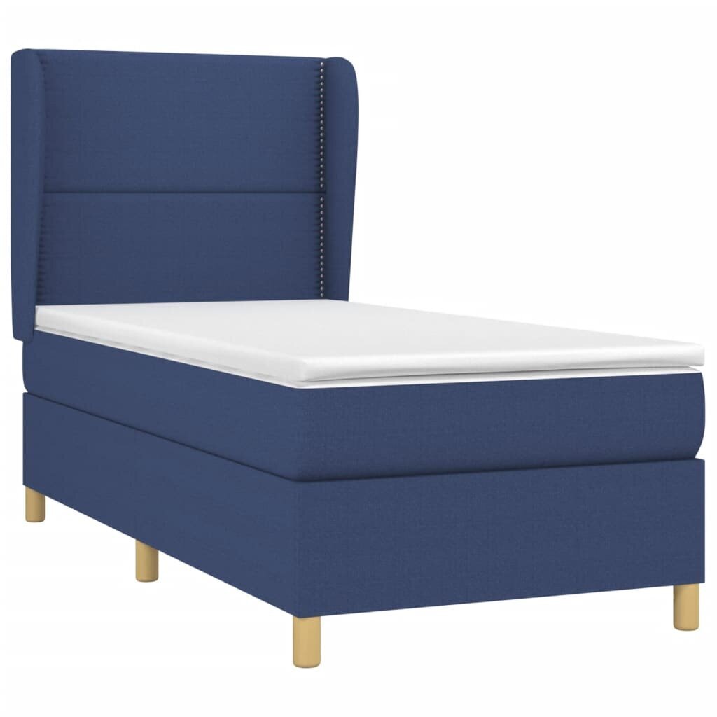 Atsperu gulta ar matraci vidaXL, 80x200 cm, zils cena un informācija | Gultas | 220.lv