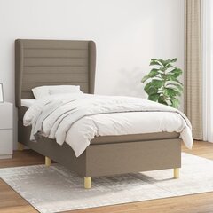 Atsperu gulta ar matraci vidaXL, 90x190 cm, pelēkbrūns цена и информация | Кровати | 220.lv