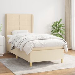 Atsperu gulta ar matraci vidaXL, 90x190 cm, krēmkrāsas цена и информация | Кровати | 220.lv