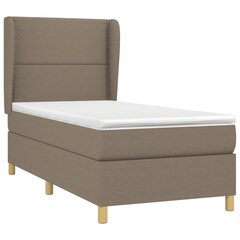 Atsperu gulta ar matraci vidaXL, 90x190 cm, pelēkbrūns cena un informācija | Gultas | 220.lv