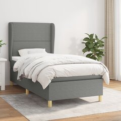 Atsperu gulta ar matraci vidaXL, 90x190 cm, tumši pelēks цена и информация | Кровати | 220.lv