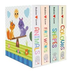 Babies Love Lift a Flap 4 book box set: Animals, Colours, First Words and Shapes cena un informācija | Grāmatas mazuļiem | 220.lv