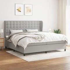 Atsperu gulta ar matraci vidaXL, 200x200 cm, gaiši pelēks cena un informācija | Gultas | 220.lv