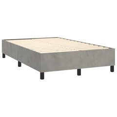 vidaXL atsperu gulta ar matraci, gaiši pelēks samts, 120x200 cm cena un informācija | Gultas | 220.lv