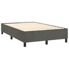 vidaXL atsperu gulta ar matraci, tumši pelēks samts, 120x200 cm цена и информация | Кровати | 220.lv