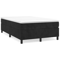vidaXL atsperu gulta ar matraci, melns samts, 120x200 cm cena un informācija | Gultas | 220.lv