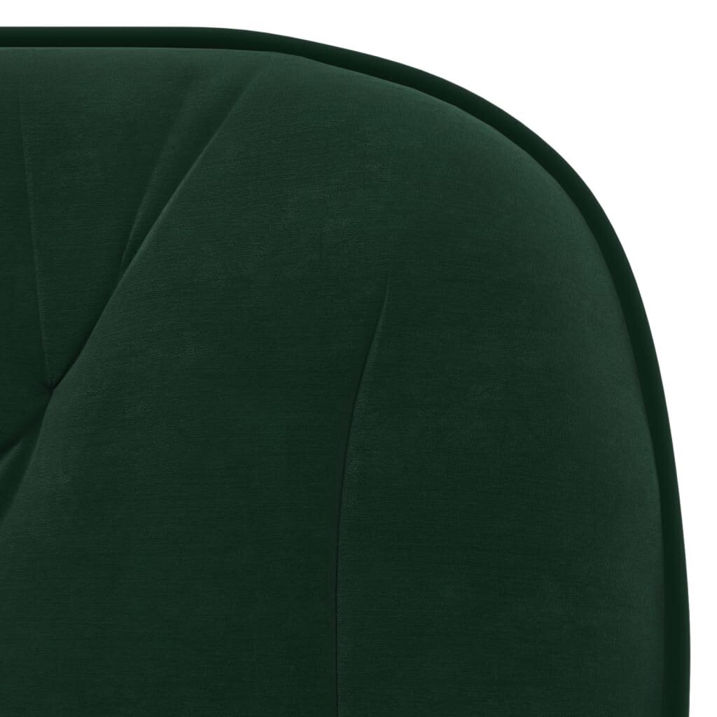 vidaXL grozāmi virtuves krēsli, 2 gab., tumši zaļš samts цена и информация | Virtuves un ēdamistabas krēsli | 220.lv