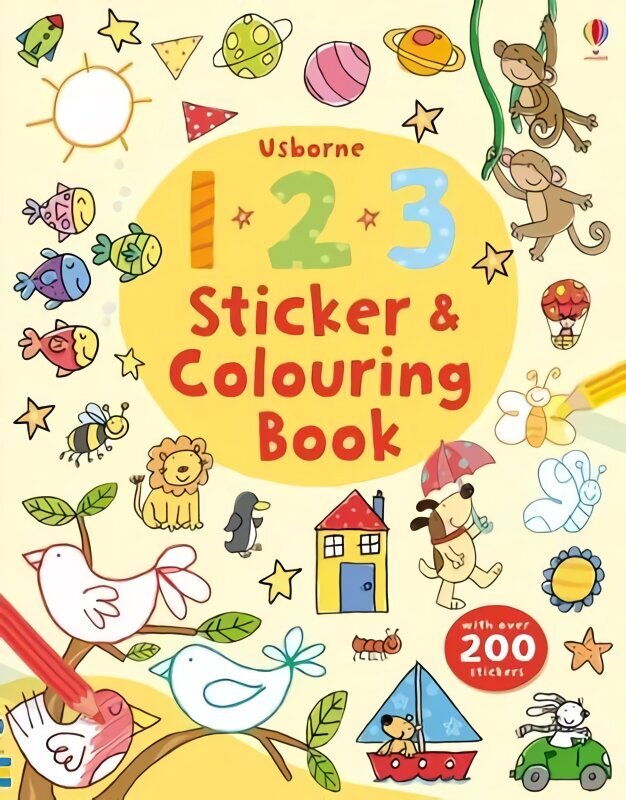 123 Sticker and Colouring book цена и информация | Krāsojamās grāmatas | 220.lv