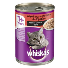 WHISKAS konservi kaķiem ar liellopa gaļu mērcē, 400 g цена и информация | Консервы для котов | 220.lv