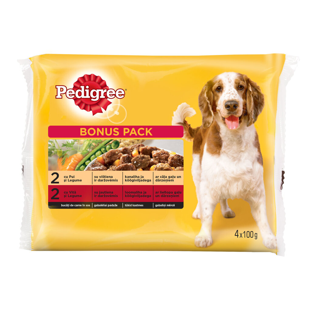 PEDIGREE konservi suņiem 4x100 g цена и информация | Konservi suņiem | 220.lv