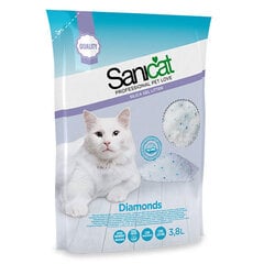 SANICAT Diamonds silikona pakaiši kaķu tualetei, 3,8 L cena un informācija | Kaķu smiltis, pakaiši | 220.lv
