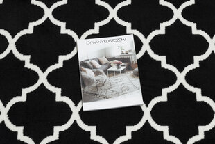 Rugsx ковровая дорожка Bcf Morad Trelis, чёрная / белая, 80 см цена и информация | Ковры | 220.lv