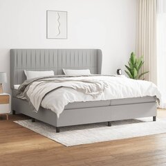 Atsperu gulta ar matraci vidaXL, 200x200cm, gaiši pelēks цена и информация | Кровати | 220.lv