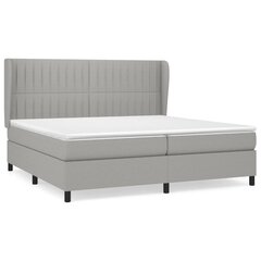 Atsperu gulta ar matraci vidaXL, 200x200cm, gaiši pelēks cena un informācija | Gultas | 220.lv