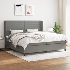 Atsperu gulta ar matraci vidaXL, 200x200cm, tumši pelēks cena un informācija | Gultas | 220.lv