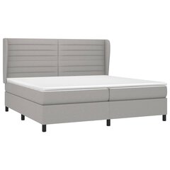 Atsperu gulta ar matraci vidaXL, 200x200cm, gaiši pelēks cena un informācija | Gultas | 220.lv