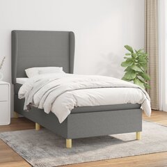 Atsperu gulta ar matraci vidaXL, 100x200cm, tumši pelēks cena un informācija | Gultas | 220.lv