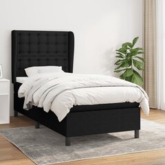 Atsperu gulta ar matraci vidaXL, 100x200cm, melns цена и информация | Кровати | 220.lv